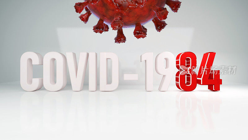 Covid 19阴谋3d渲染背景。